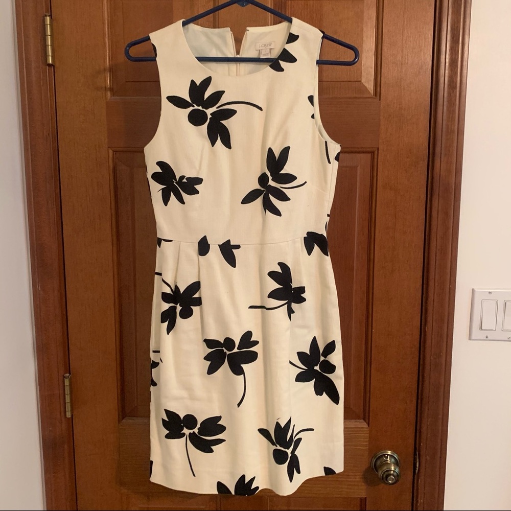 White and black dress from J. Crew.
